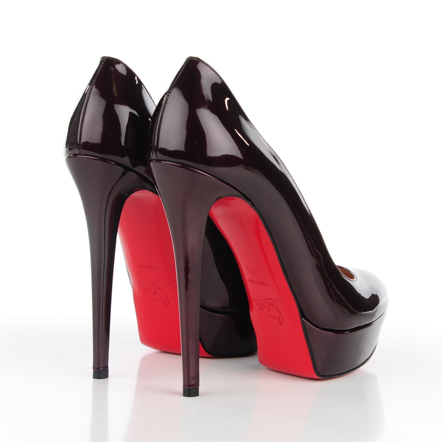 Christian Louboutin Metallic Patent Bianca 140 Pumps 39.5 Oxblood 4 of 8