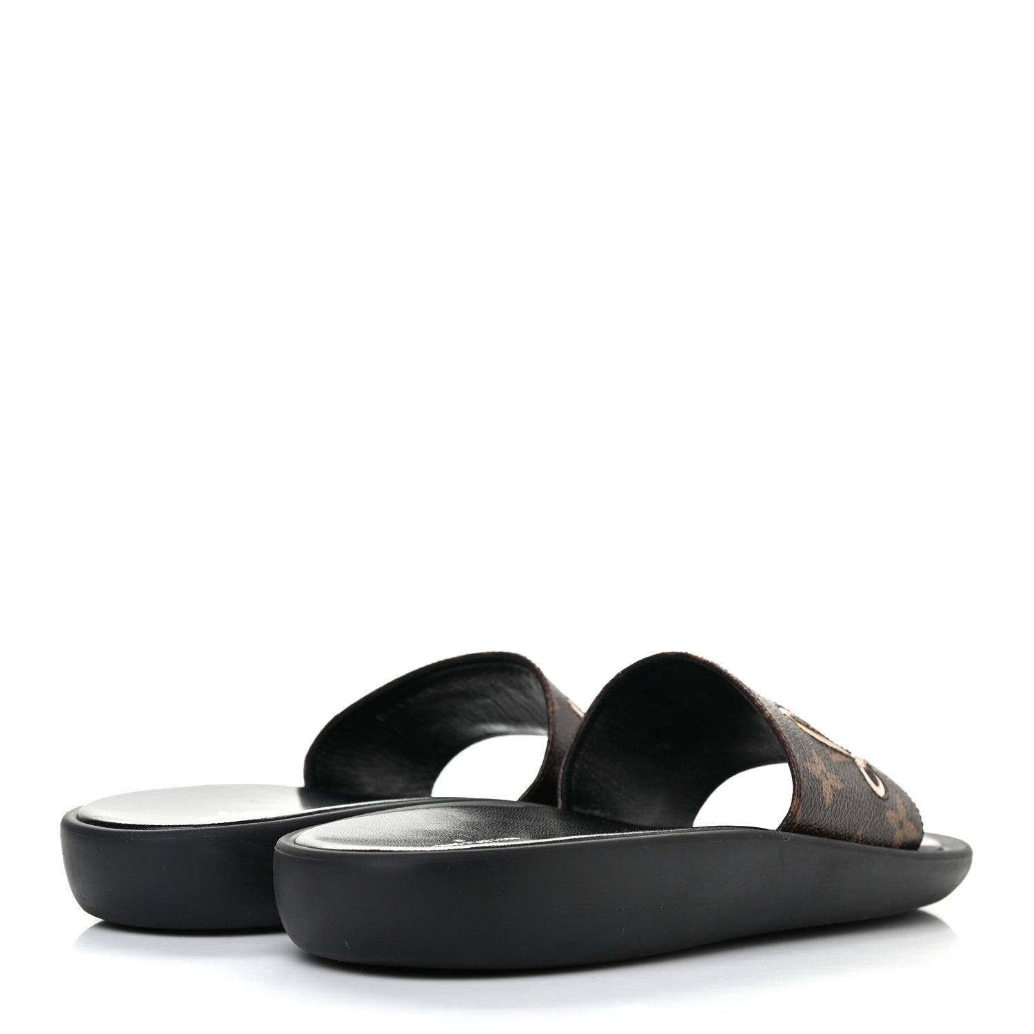 Louis Vuitton Metallic Calfskin Monogram Logo Sunbath Slide Sandals 39 4 of 9