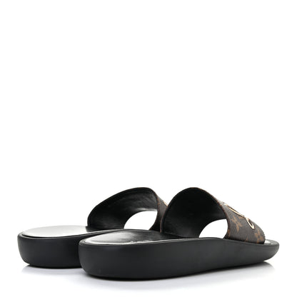 Louis Vuitton Metallic Calfskin Monogram Logo Sunbath Slide Sandals 39 4 of 9