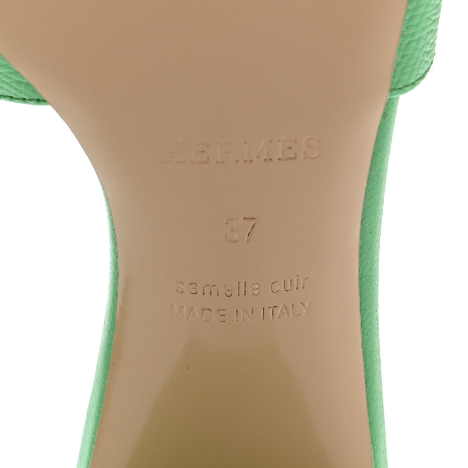 Hermes Epsom Oasis Sandals 37 Vert Pomme 6 of 9