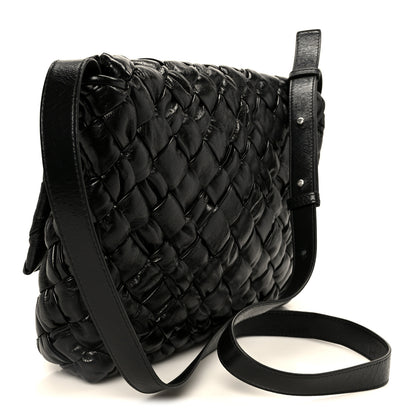 Bottega Veneta Calfskin Intreccio Kalimero Messenger Black 3 of 12
