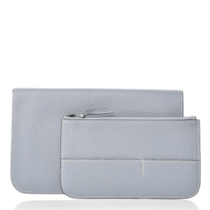 Hermes Togo Dogon Duo Wallet Bleu Lin 3 of 10