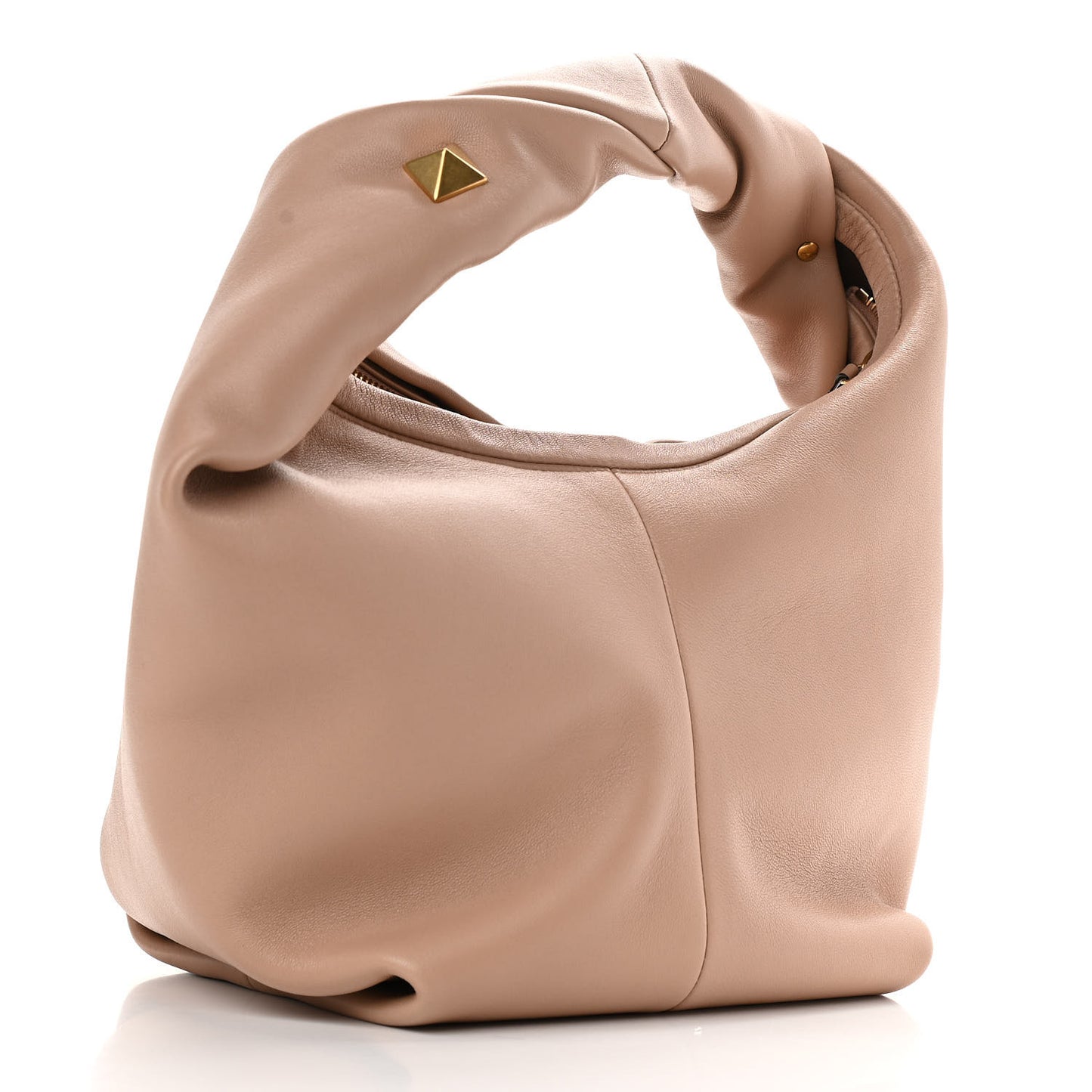 Nappa Small Roman Stud Hobo Rose Cannelle