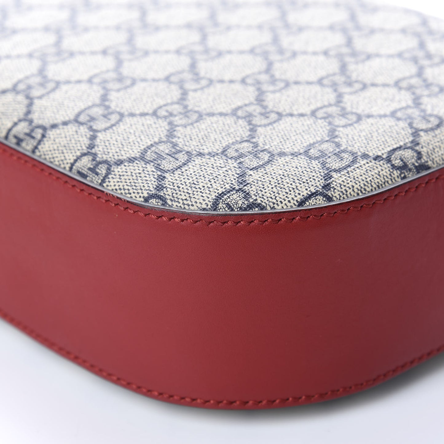 GG Supreme Monogram Mini Chain Shoulder Bag Beige Blue Hibiscus Red