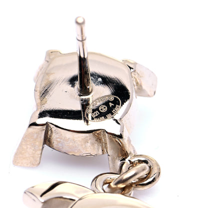 Chanel Crystal Pearl CC Drop Earrings Gold 6 of 6