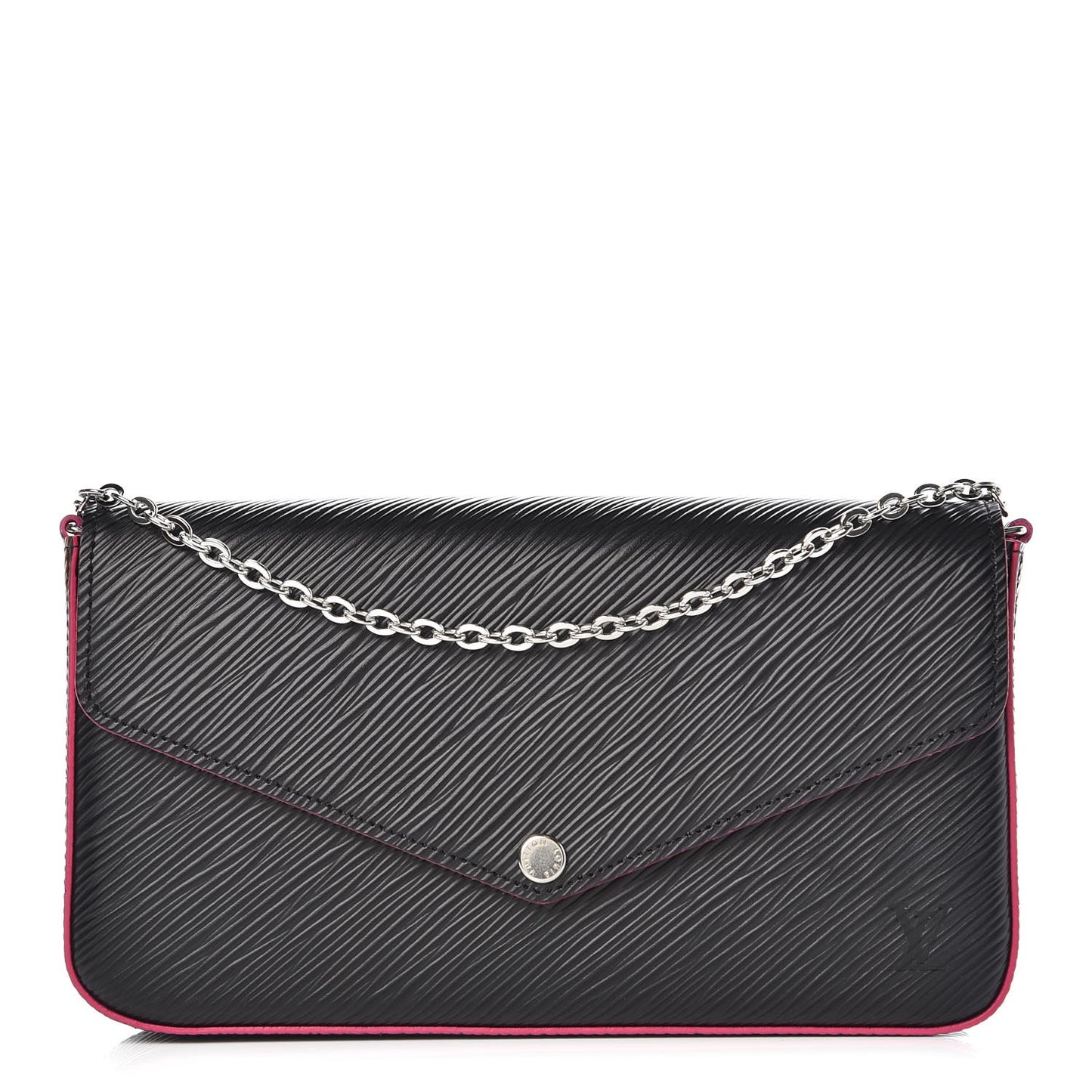 Epi Pochette Felicie Black Hot Pink