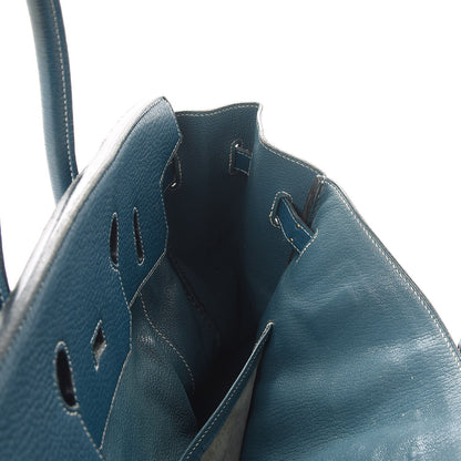 Hermes Taurillon Clemence Birkin 35 Bleu Thalassa 8 of 56