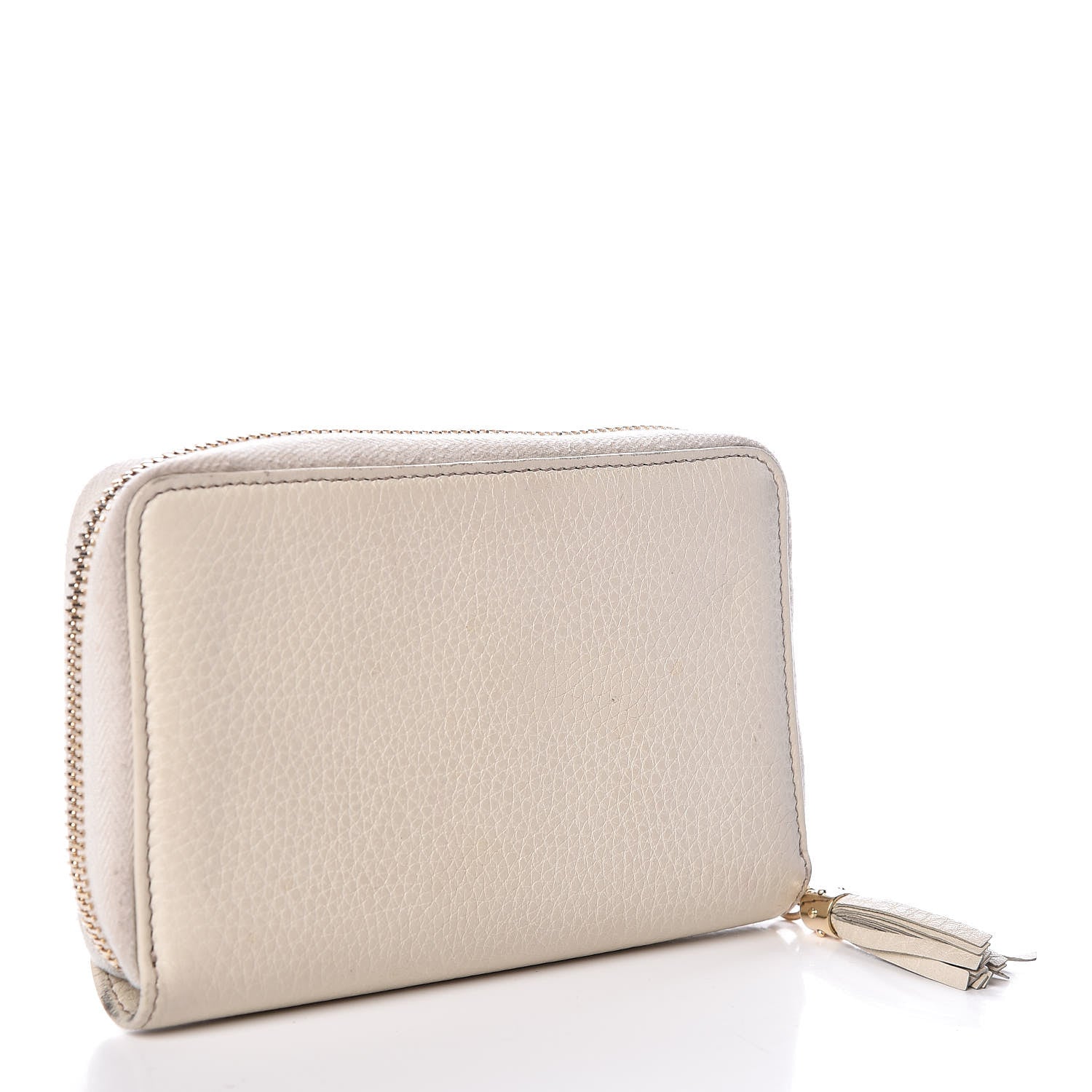 Gucci Pebbled Calfskin Medium Soho Zip Around Wallet Off White 3 of 9