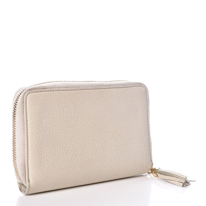 Gucci Pebbled Calfskin Medium Soho Zip Around Wallet Off White 3 of 9