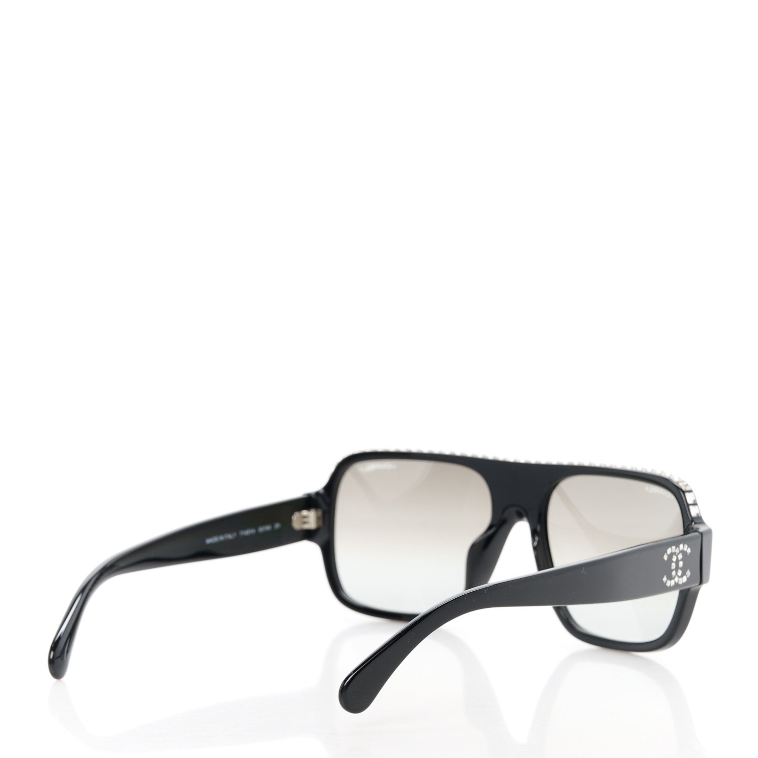 Chanel Acetate Crystal CC Shield Sunglasses 71431A Light Grey 4 of 8