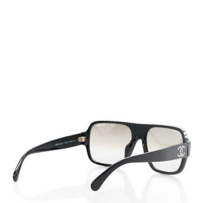 Chanel Acetate Crystal CC Shield Sunglasses 71431A Light Grey 4 of 8