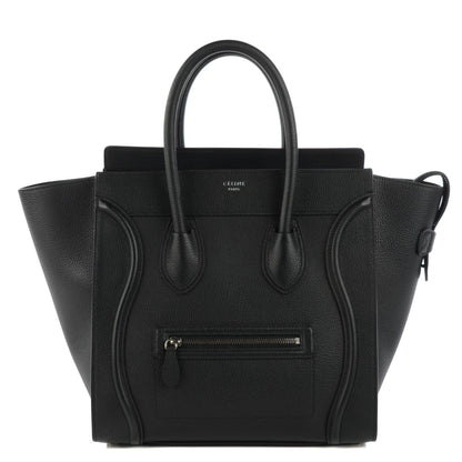 Celine Drummed Calfskin Mini Luggage Black 1 of 8