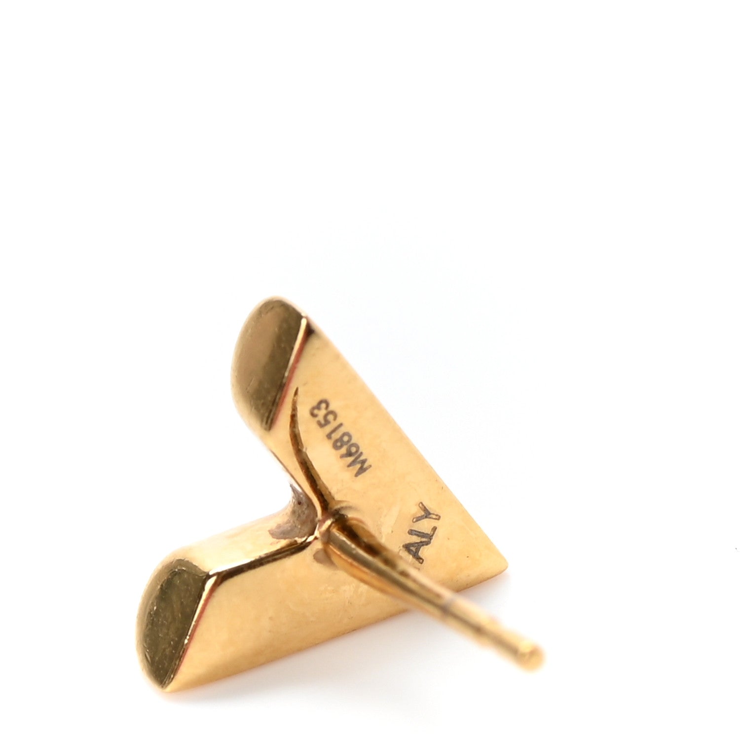 Louis Vuitton Brass Essential V Stud Earrings Gold 4 of 4