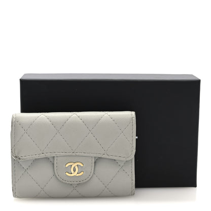 Chanel Lambskin Quilted Classic 4 Key Holder Wallet Grey 8 of 8
