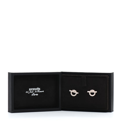 Hermes 18K Rose Gold Diamond Finesse Earrings 4 of 4