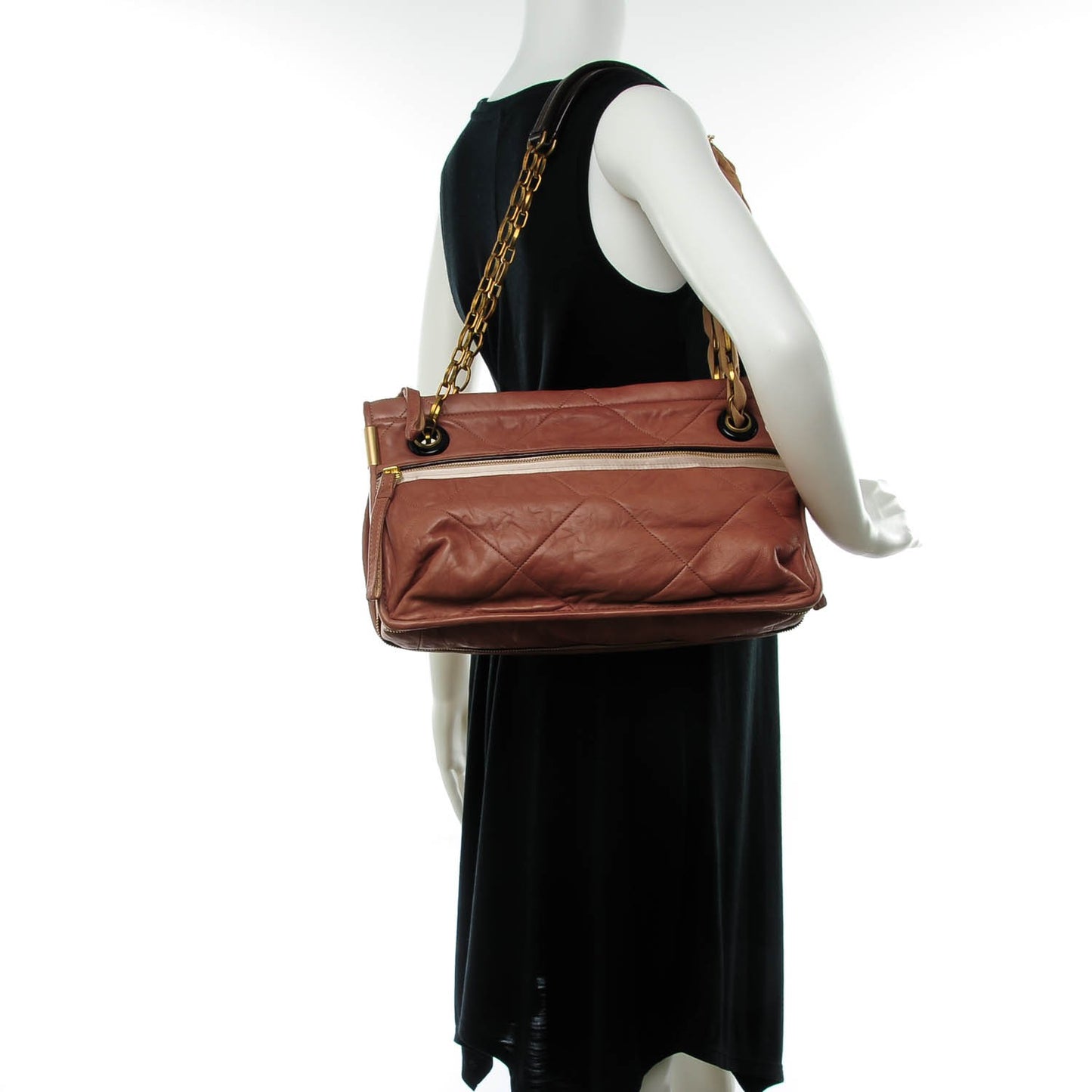 Lambskin Quilted Medium Amalia Shoulder Bag Rose