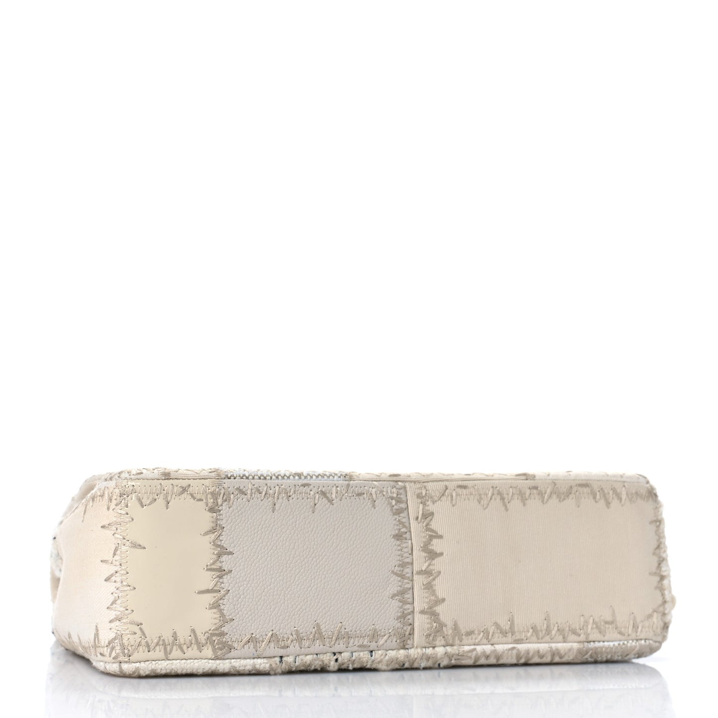 Tweed Patchwork Jumbo Single Flap White