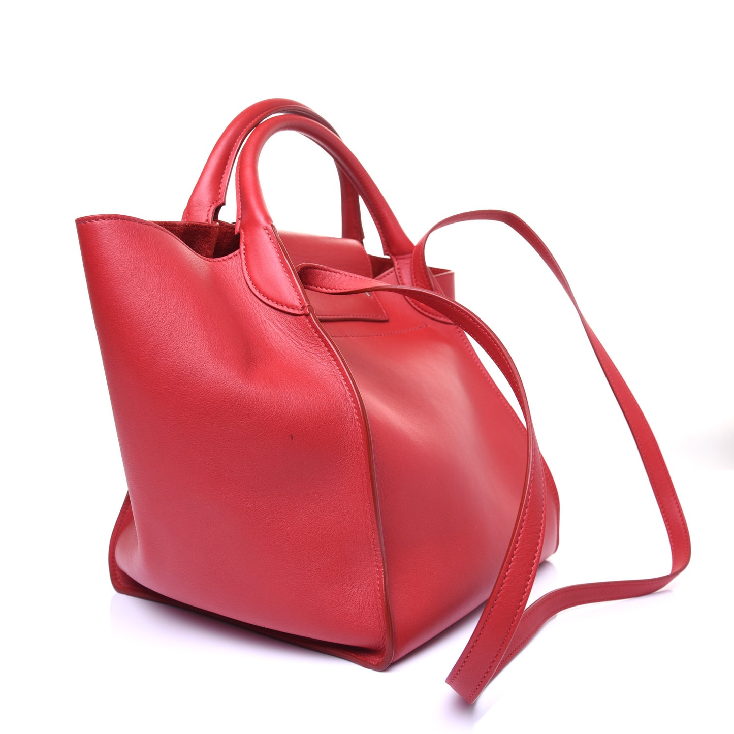 Smooth Calfskin Small Big Bag Red