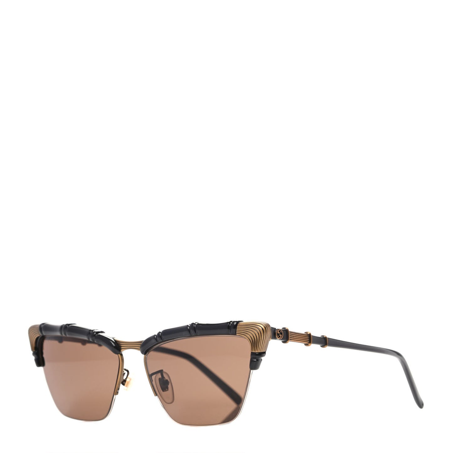 Acetate Metal Bamboo Sunglasses GG660S Black Brown