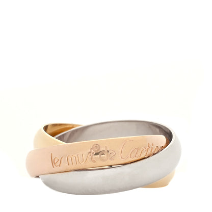 Cartier 18K Pink Yellow White Gold Classic Les Must De Cartier Trinity Ring 48 4.5 1 of 4