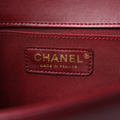 Chanel Lambskin Quilted Medium Boy Flap Dark Red 6 of 16