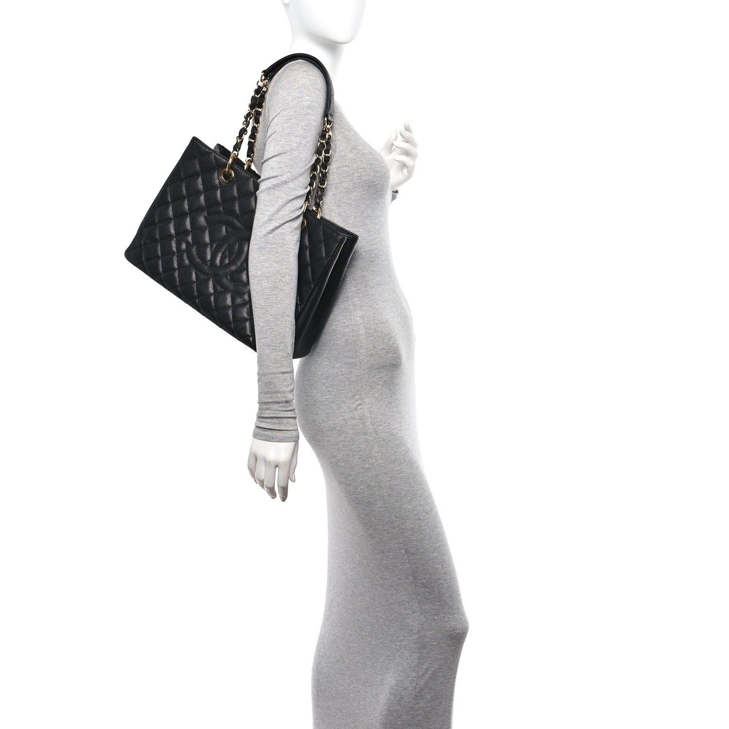 Chanel Caviar Quilted Grand Shopping Tote GST Black 2 of 12