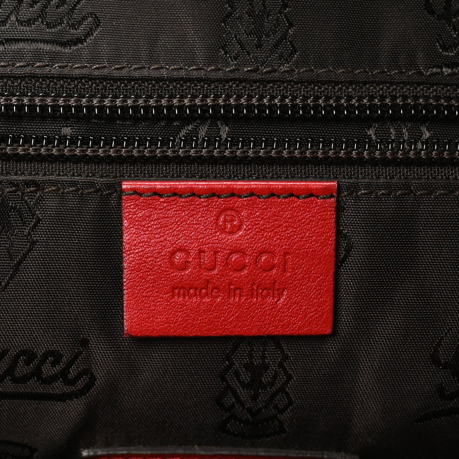 Gucci Guccissima Large Zippered Shopping Tote Red 6 of 10