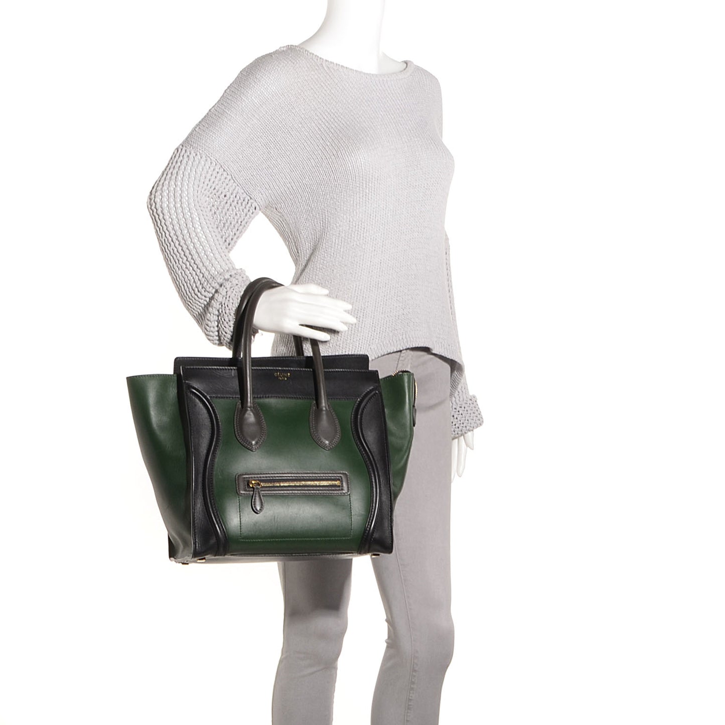 Smooth Calfskin Mini Tri-Color Luggage Forest
