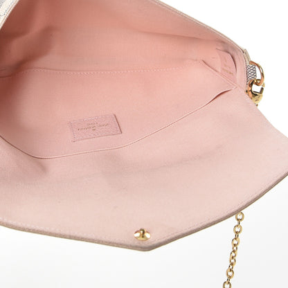 Louis Vuitton Damier Azur Pochette Felicie Chain Wallet Rose Ballerine 7 of 17