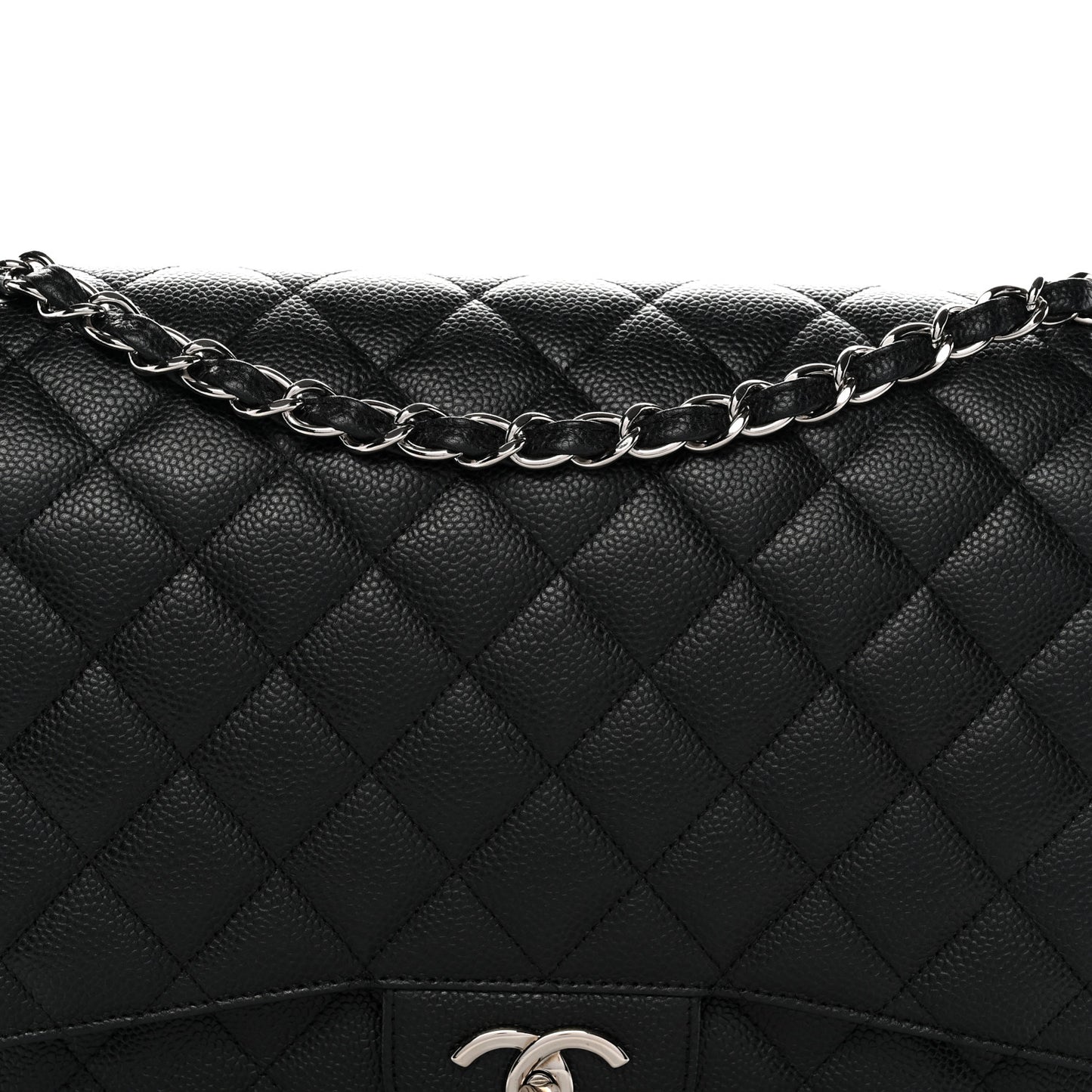 Caviar Quilted Maxi Double Flap Black