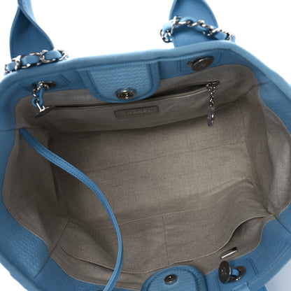 Chanel Mixed Fibers Small Deauville Tote Light Blue 6 of 12