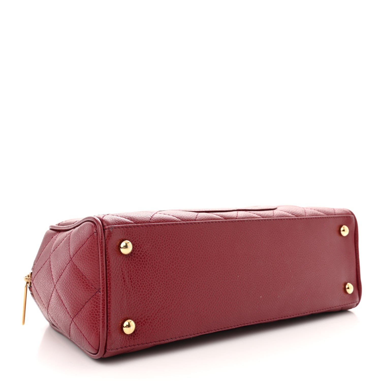 Chanel Caviar Quilted Small Bowler Dark Red 4 of 13