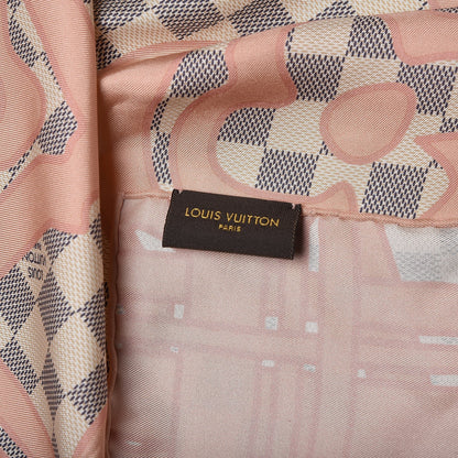 Louis Vuitton Silk Damier Azur Tahitienne Square Scarf 5 of 6