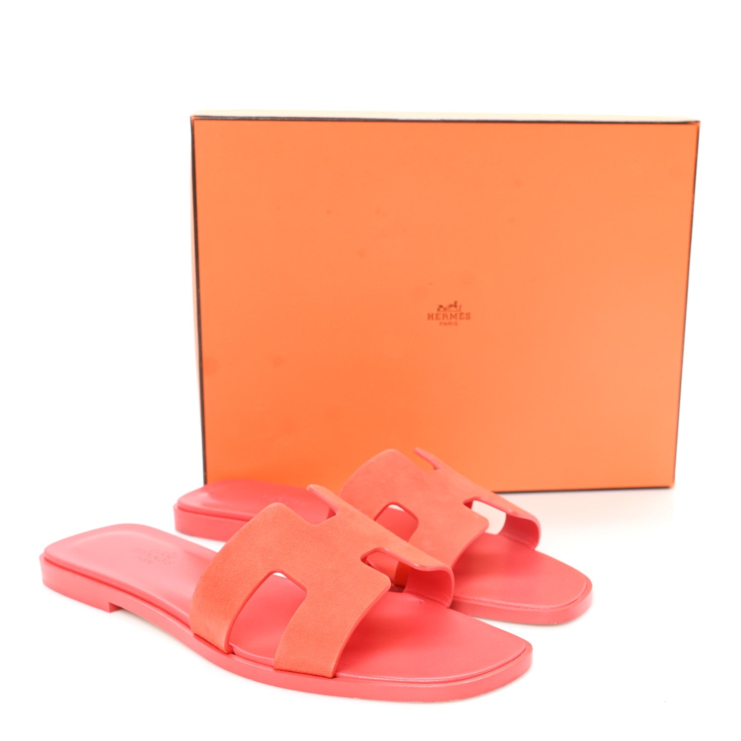Hermes Suede Goatskin Oran Sandals 38.5 Rouge Grenadine 10 of 10