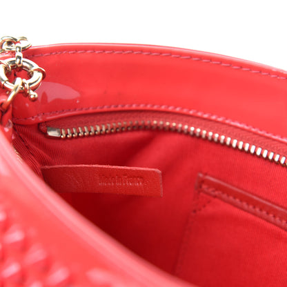 Christian Louboutin Calfskin Studded Loubiposh Chain Clutch Framboisine 10 of 11