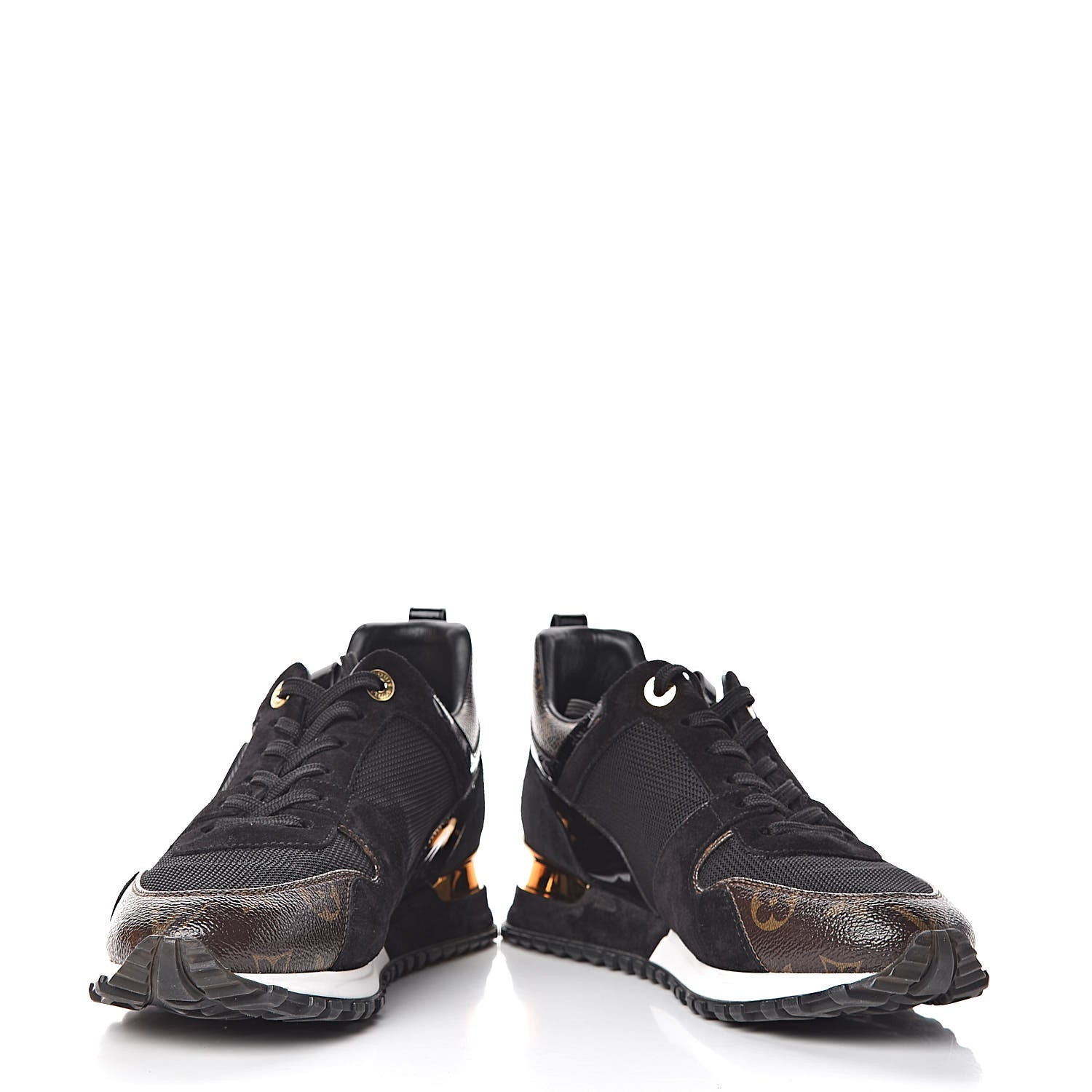 Louis Vuitton Suede Monogram Run Away Sneakers 39 Black 5 of 11