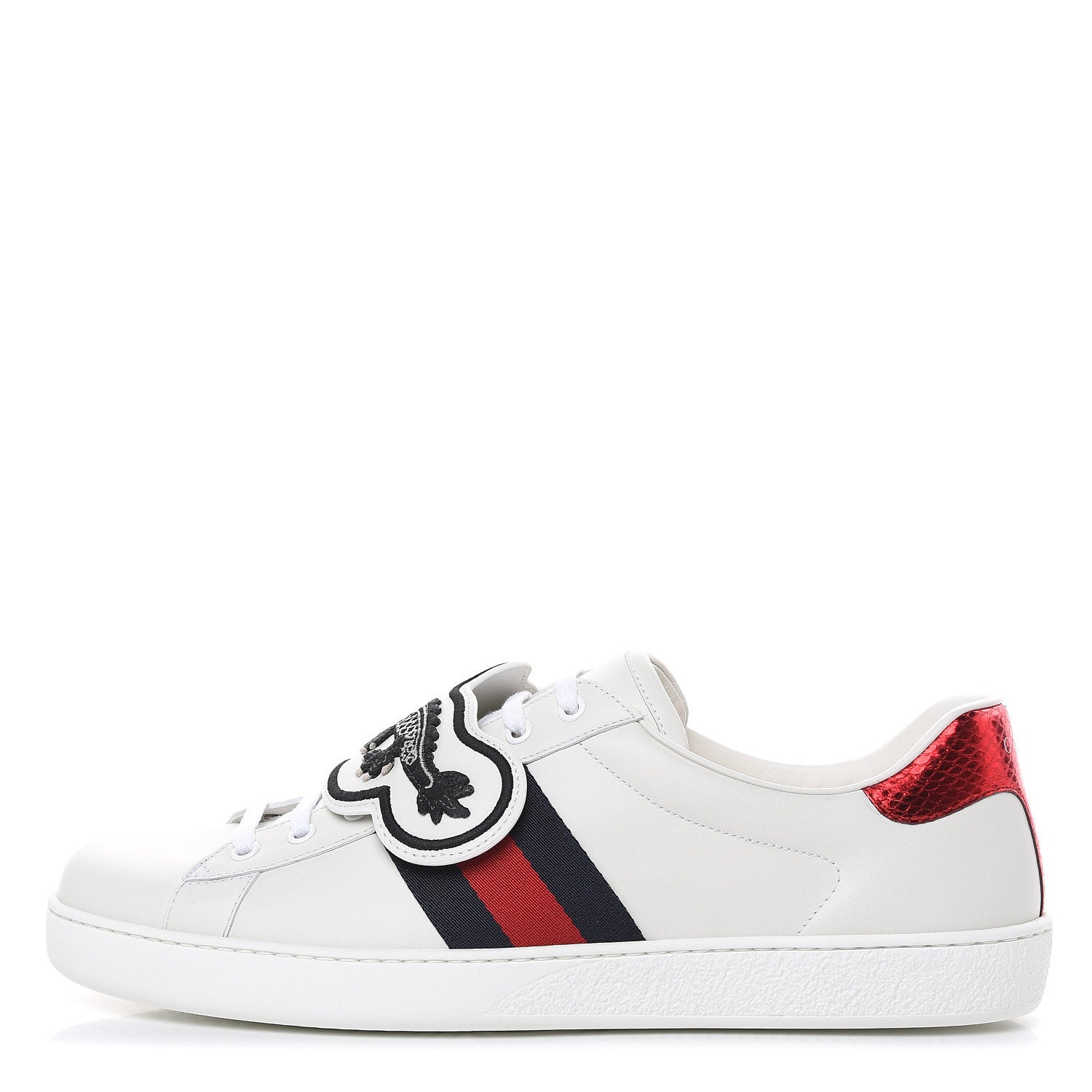 Gucci Calfskin Ayers Web UFO Dragon Embroidered Mens Ace Sneakers 12 White 1 of 9