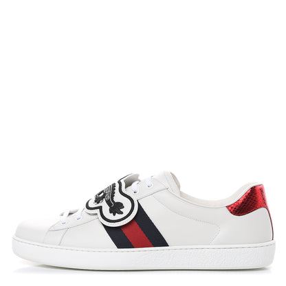 Gucci Calfskin Ayers Web UFO Dragon Embroidered Mens Ace Sneakers 12 White 1 of 9