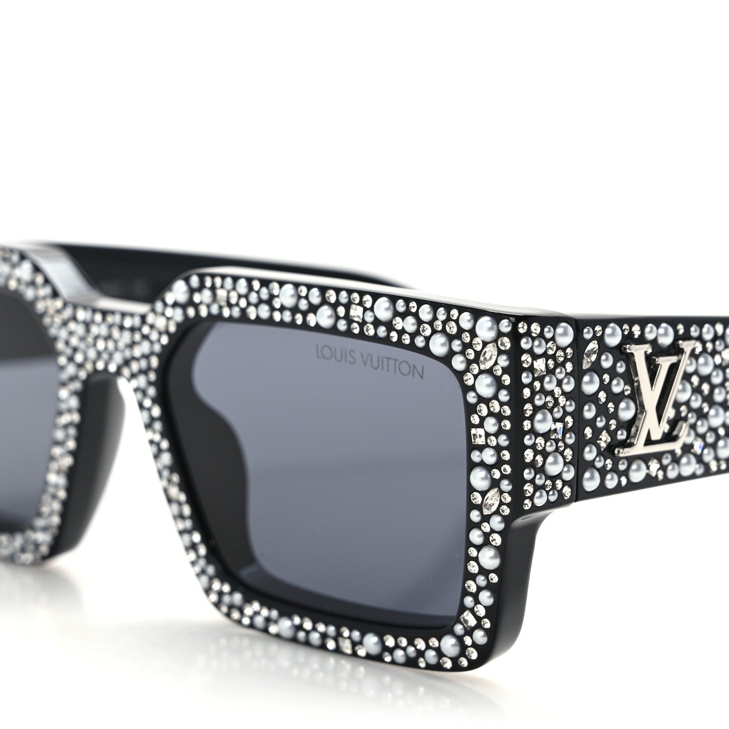 Louis Vuitton Acetate LV Clash Pearls & Strass Sunglasses Z2396E Black 5 of 10