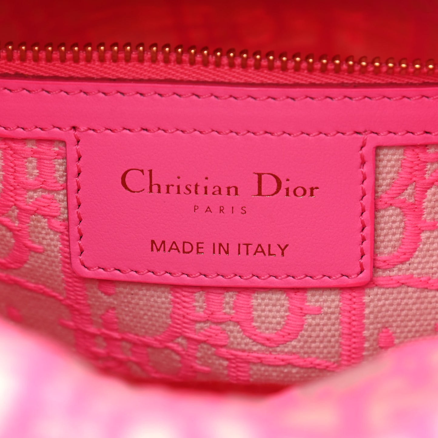 Wicker Oblique Medium Lady Dior Bag Fluorescent Pink