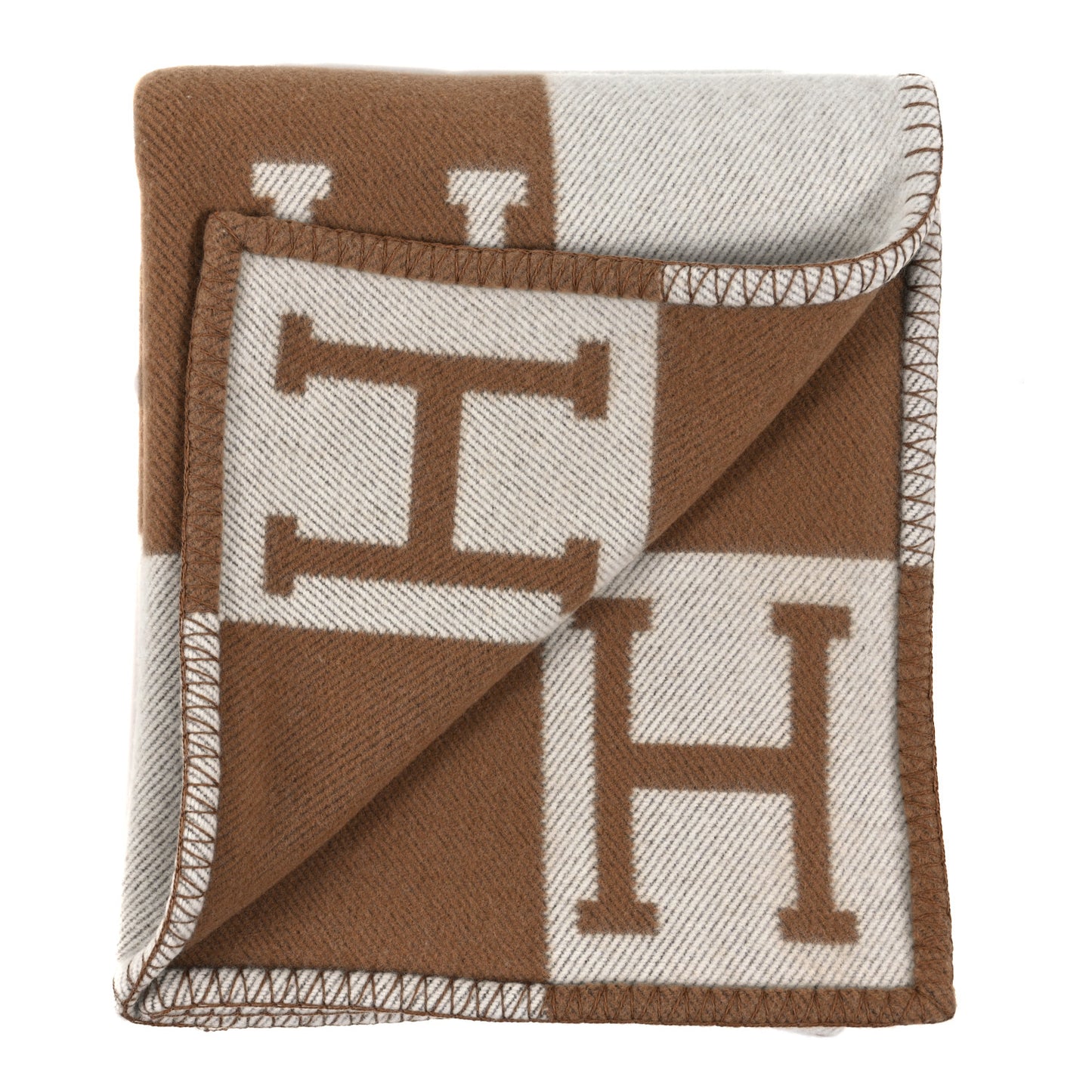 Wool Cashmere Avalon Blanket Ecru Camel