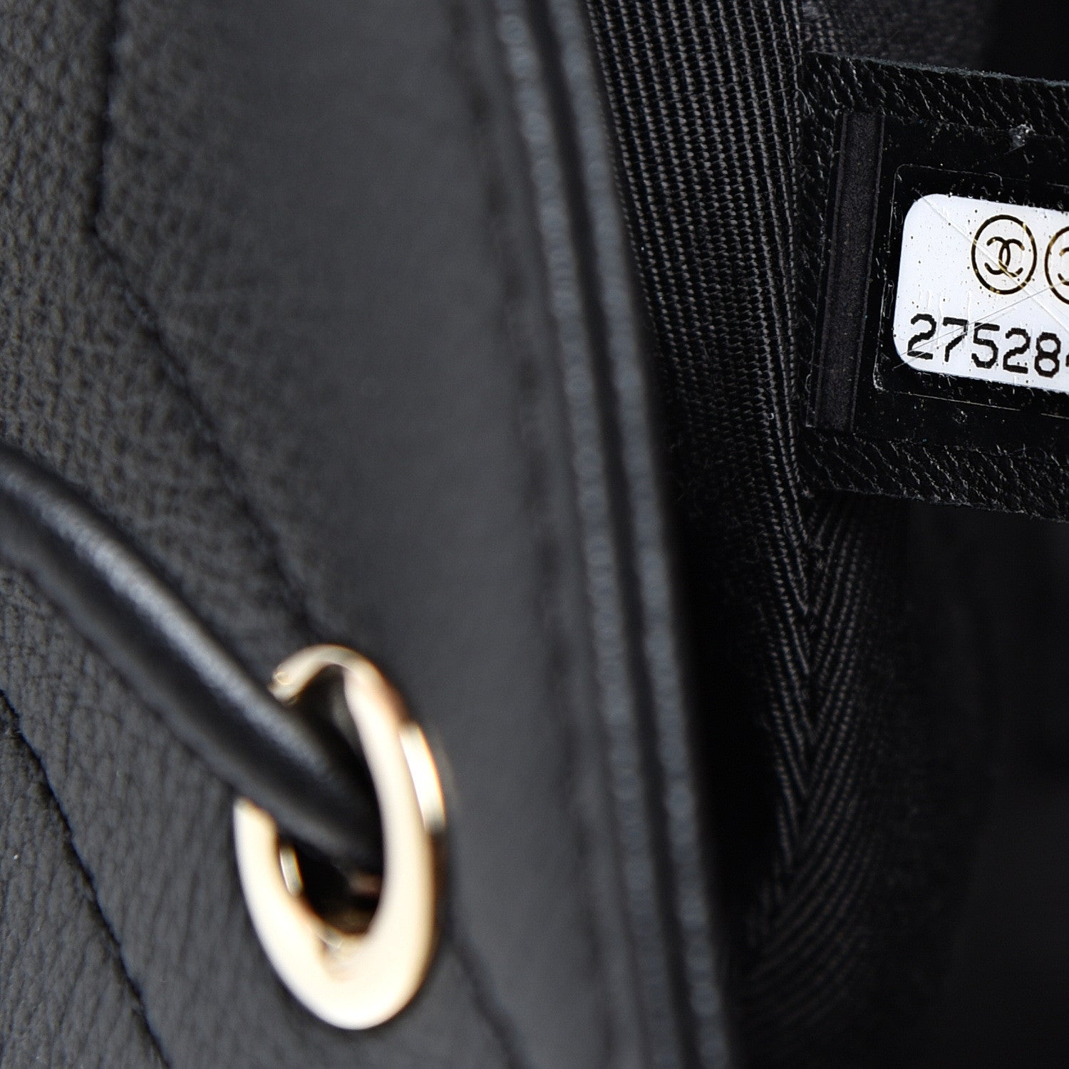 Chanel Grained Calfskin Chevron Stitched Backpack Black 6 of 10