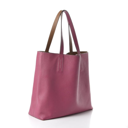 Hermes Taurillon Clemence Double Sens 45 Reversible Tote Marron D'Inde Tosca 13 of 18