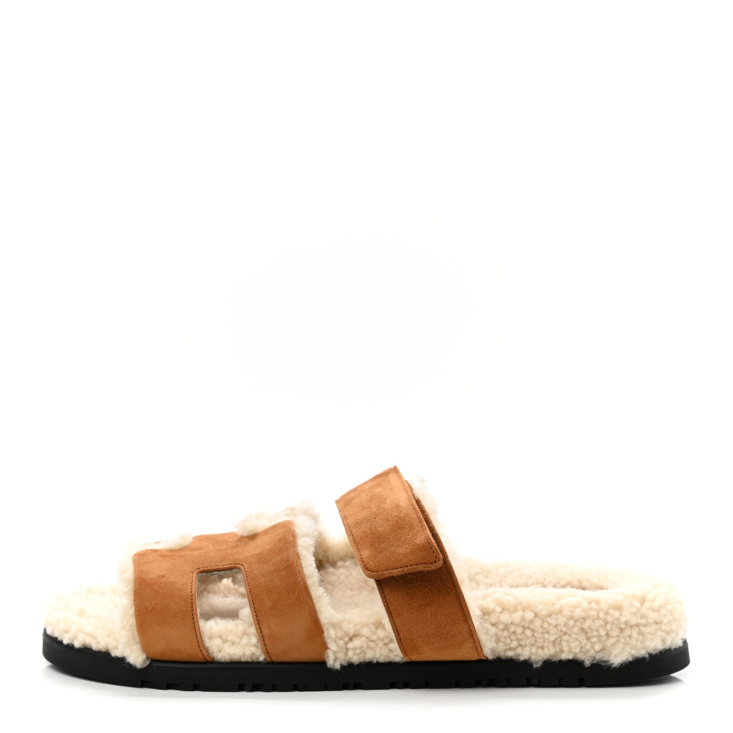 Suede Goatskin Woolskin Womens Chypre Sandals 39 Brun Fume Ecru
