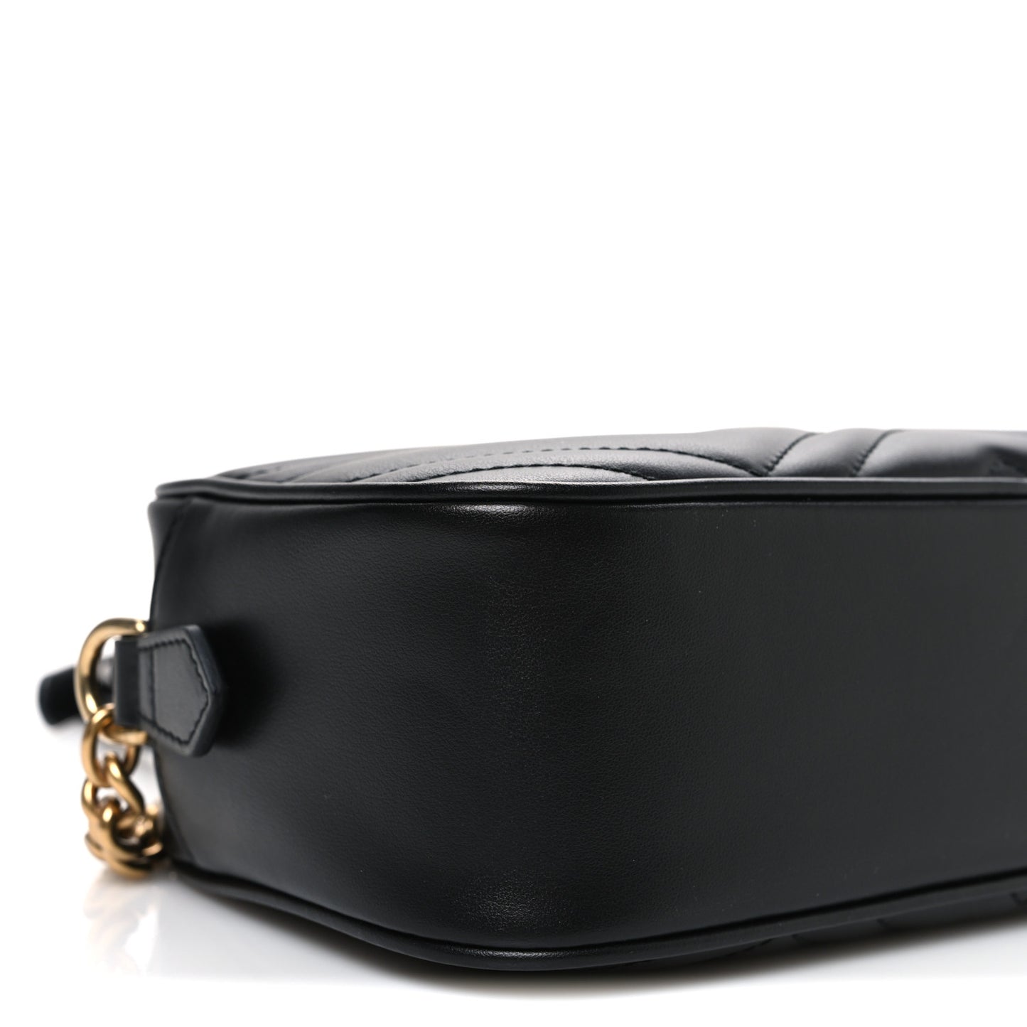 Calfskin Matelasse Small GG Marmont Chain Shoulder Bag Black