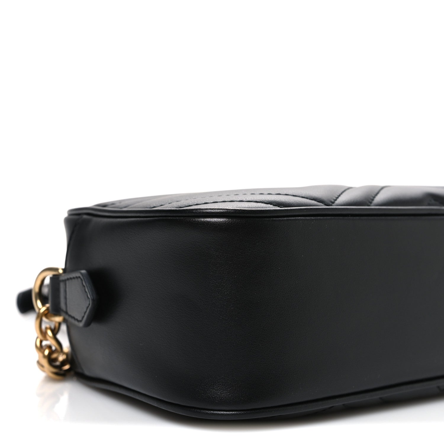 Gucci Calfskin Matelasse Small GG Marmont Chain Shoulder Bag Black 9 of 10