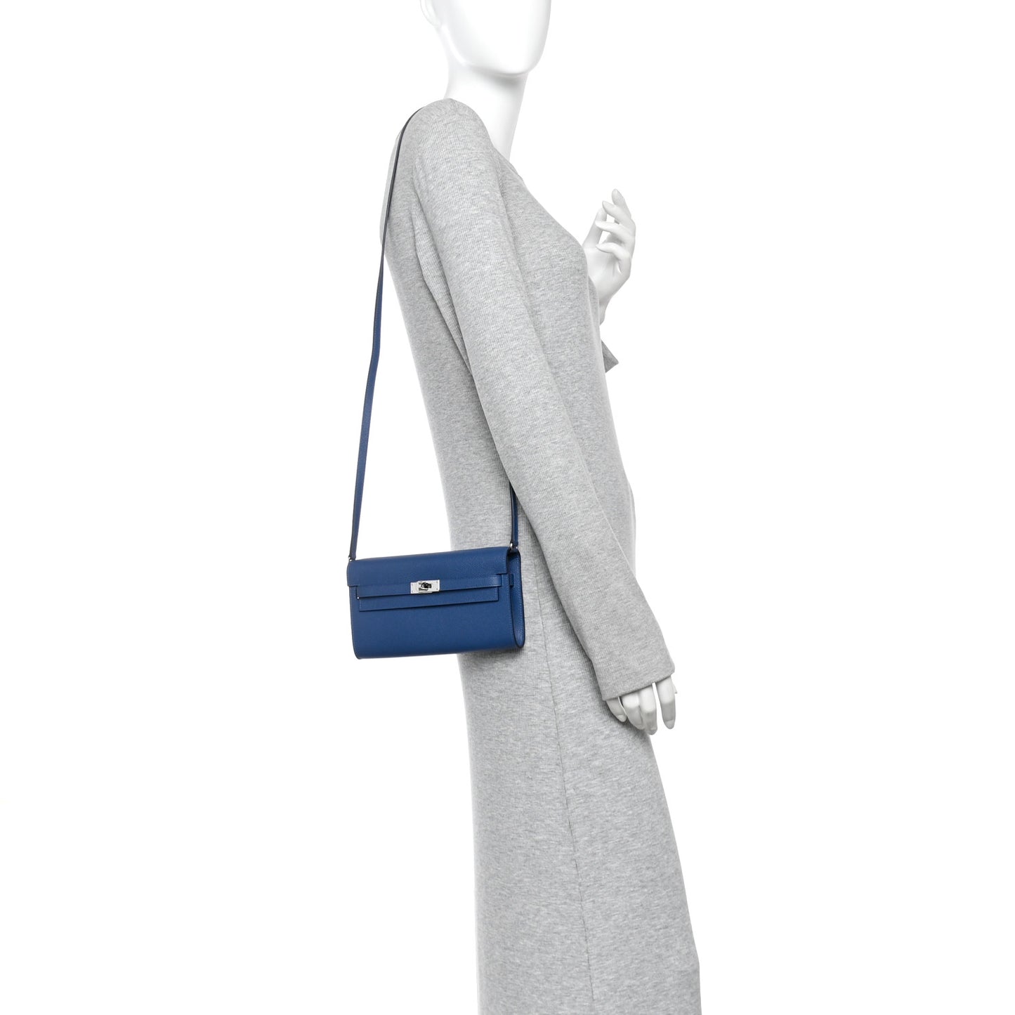 Epsom Kelly Wallet To Go Bleu Tie