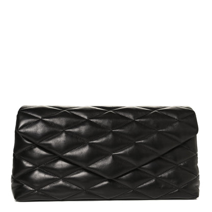Saint Laurent Lambskin Quilted Sade Puffer Envelope Clutch Black 1 of 11