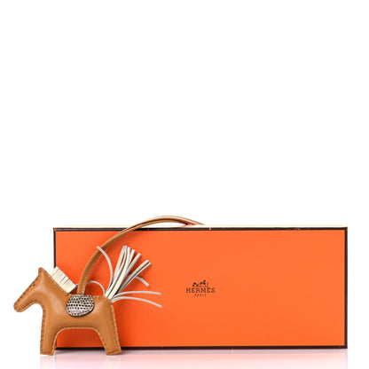 Hermes Milo Lambskin Lizard Touch Grigri Rodeo Horse Bag Charm PM Sesame Craie Desert 5 of 5