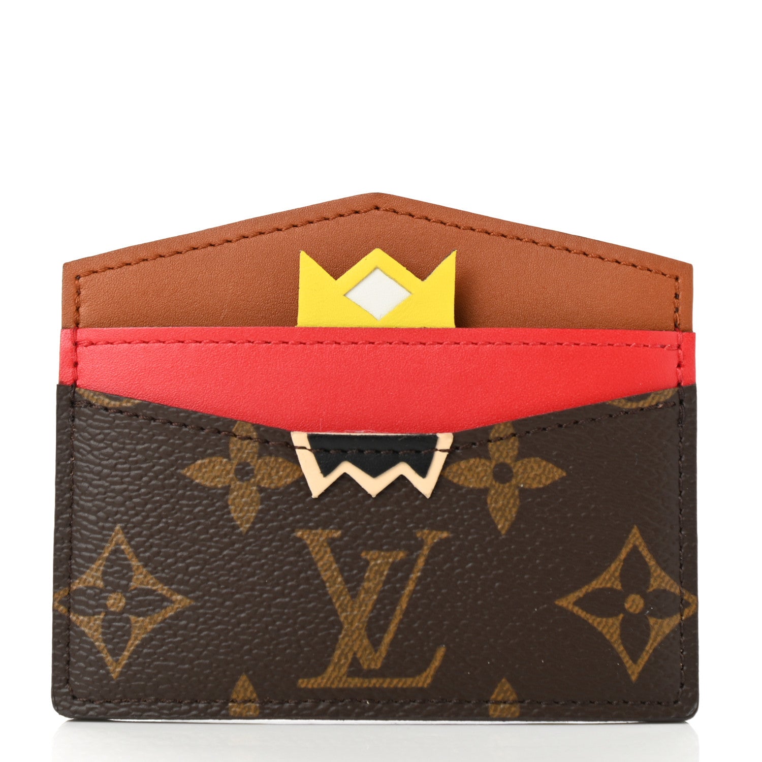 Louis Vuitton Monogram Tribal Mask Card Holder Red 1 of 6
